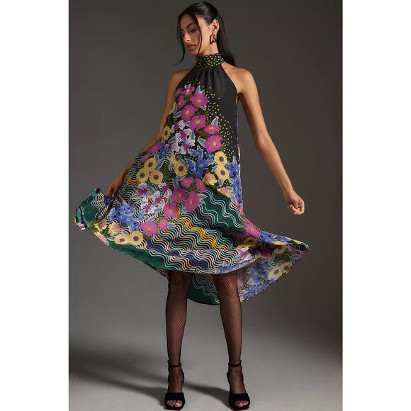 Anthropologie Dresses & Skirts - nwt by ANTHROPOLOGIE sz S Halter Asymmetrical Midi Dress